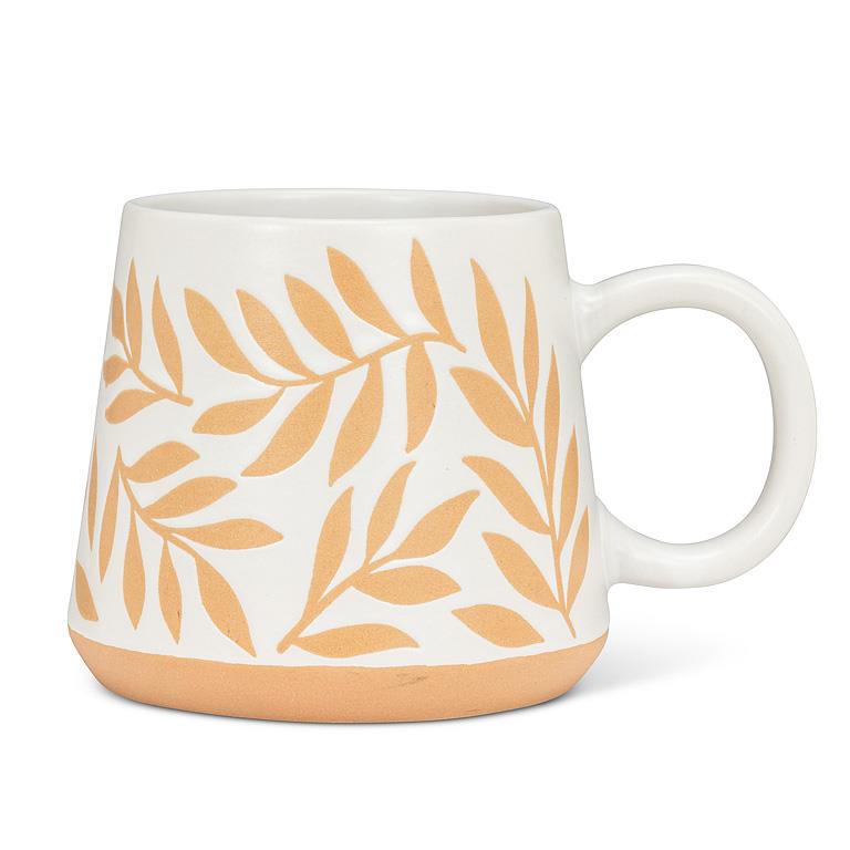 Oversized Mug with Leaves