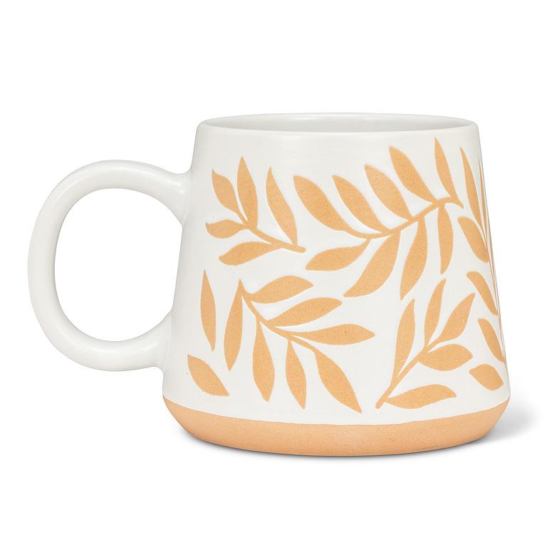 Oversized Mug with Leaves