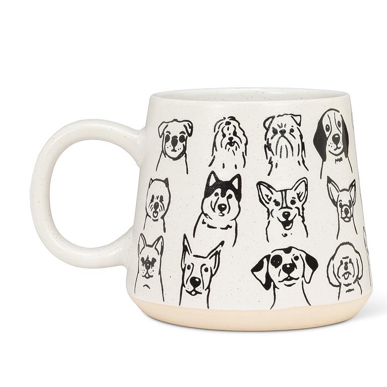 Oversized Mug with Dog Drawings