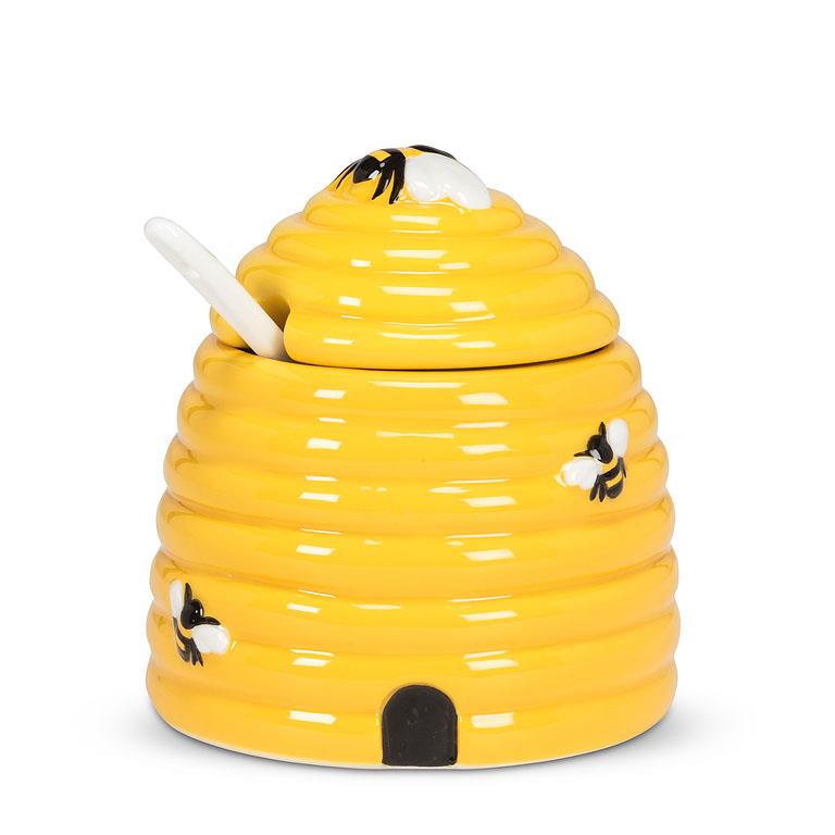 Beehive Covered Jar with Spoon