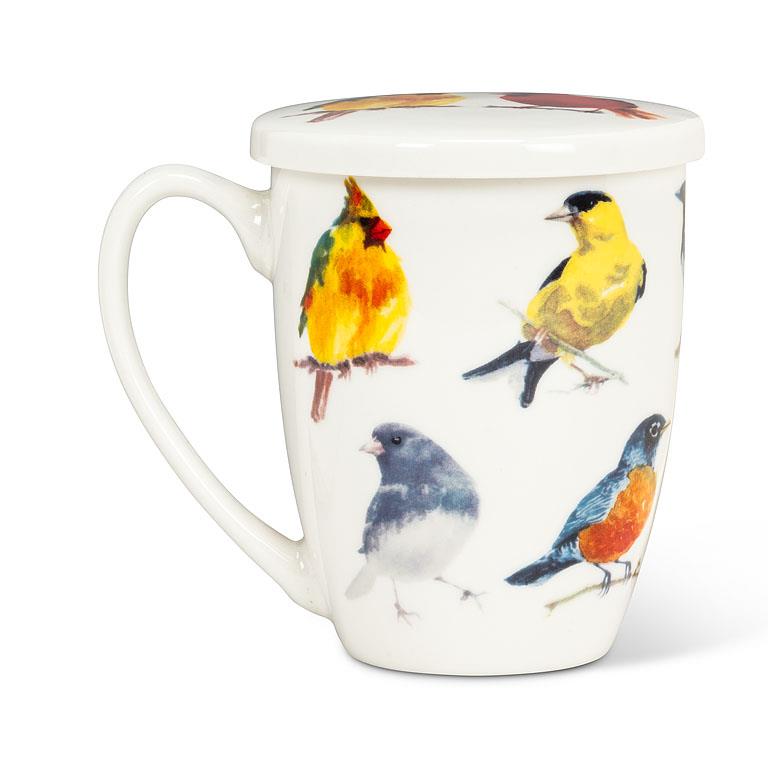 North American Birds Covered Mug and Strainer