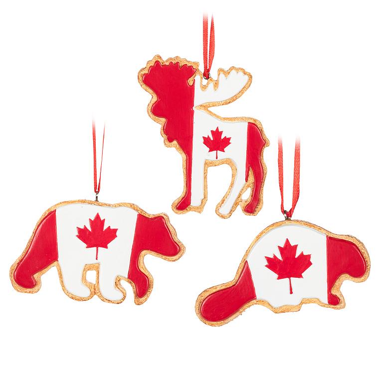 Canada Flag Animal Cookies Ornament