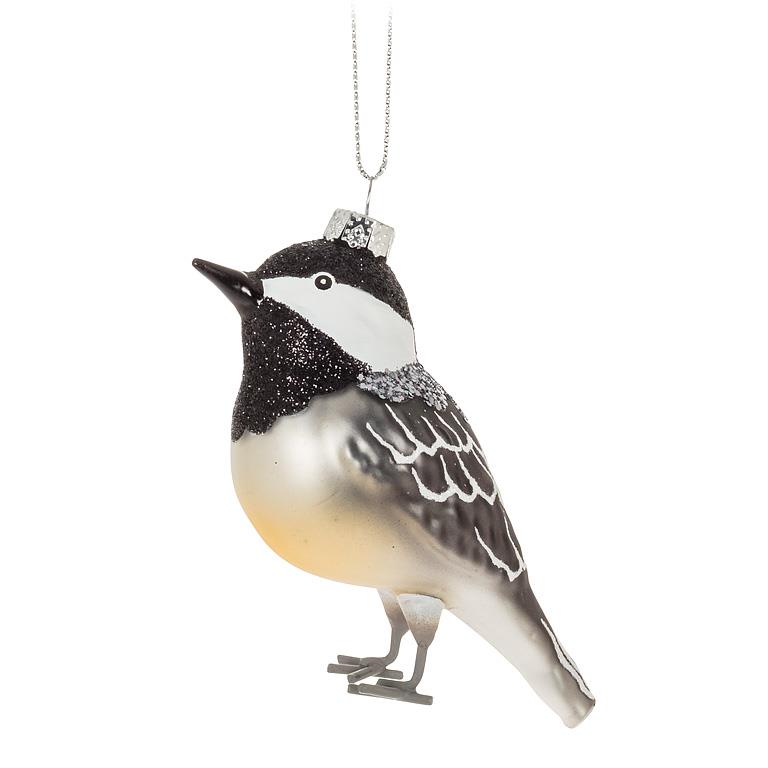 Glass Chickadee Ornament