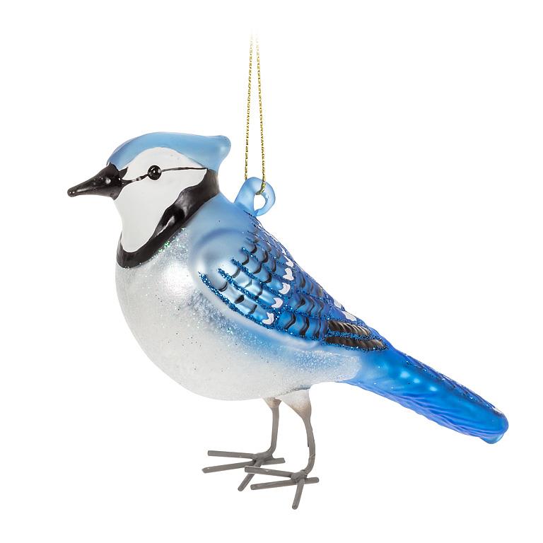 Glass Blue Jay Ornament