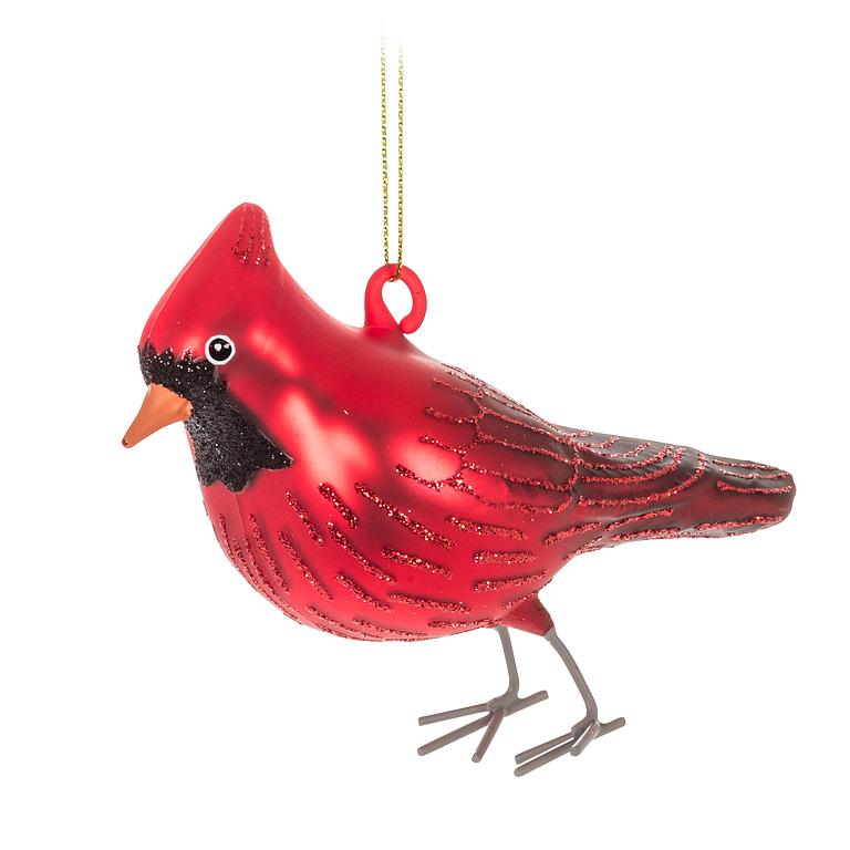 Northern Cardinal Glass Ornament