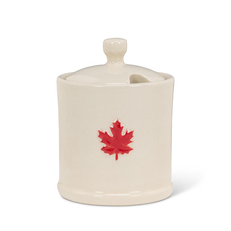 Covered Jam Jar with Maple Leaf Crest