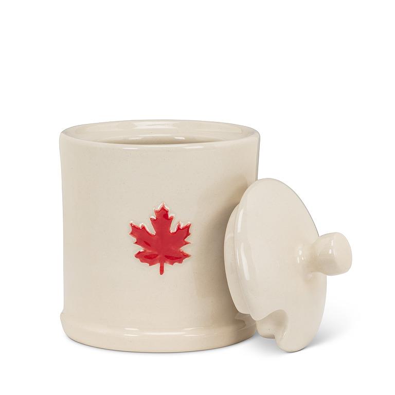 Covered Jam Jar with Maple Leaf Crest