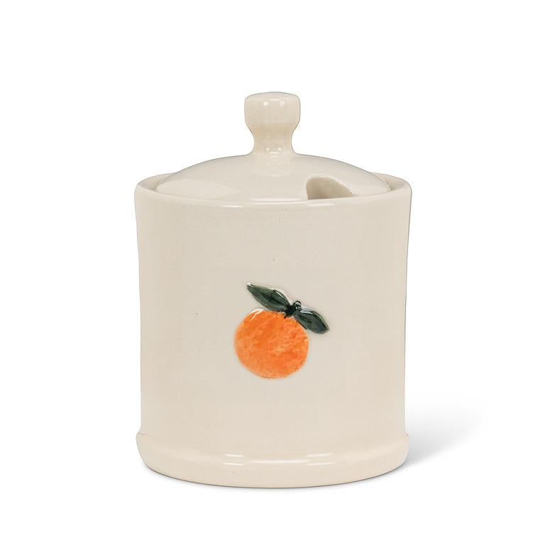 Covered Jam Jar with Orange Crest