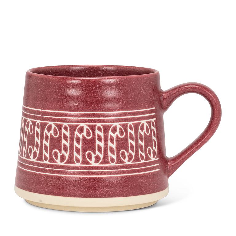 Wide Base Artisan Mug with Candy Canes