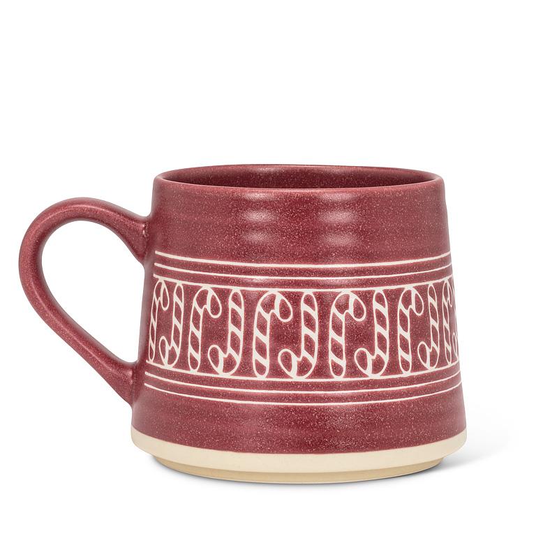 Wide Base Artisan Mug with Candy Canes