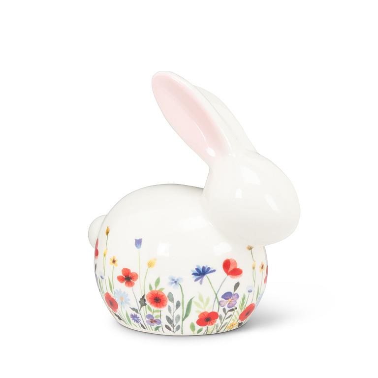 Floral Crouched Bunny