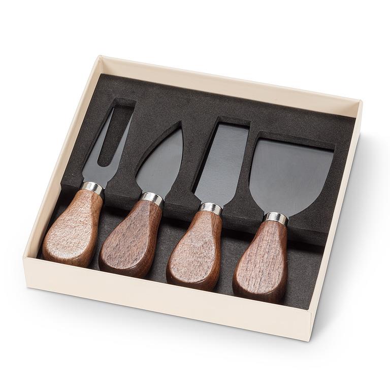 Walnut Handled Cheese Knives-Set of 4