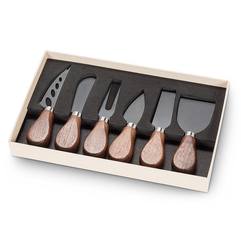 Walnut Handled Cheese Knives-Set of 6