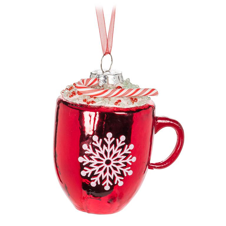 Glass Hot Chocolate Mug Ornament