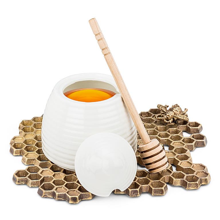 Bee Hive Honey Pot with Dauber