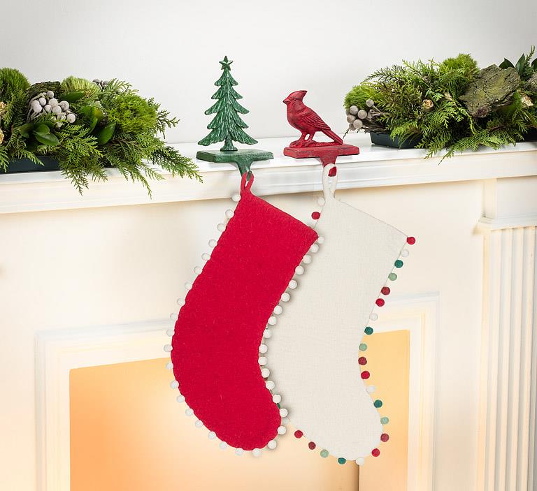 Cast Iron Cardinal Stocking Hanger