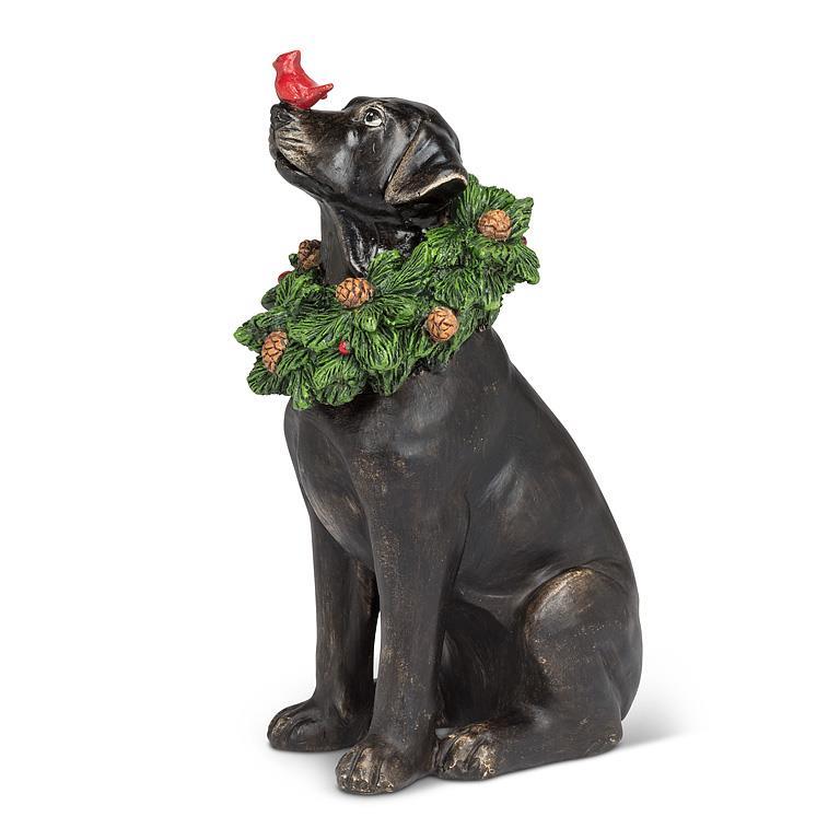 Labrador with Wreath & Cardinal
