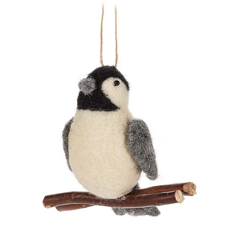 Chickadee on Branch Ornament