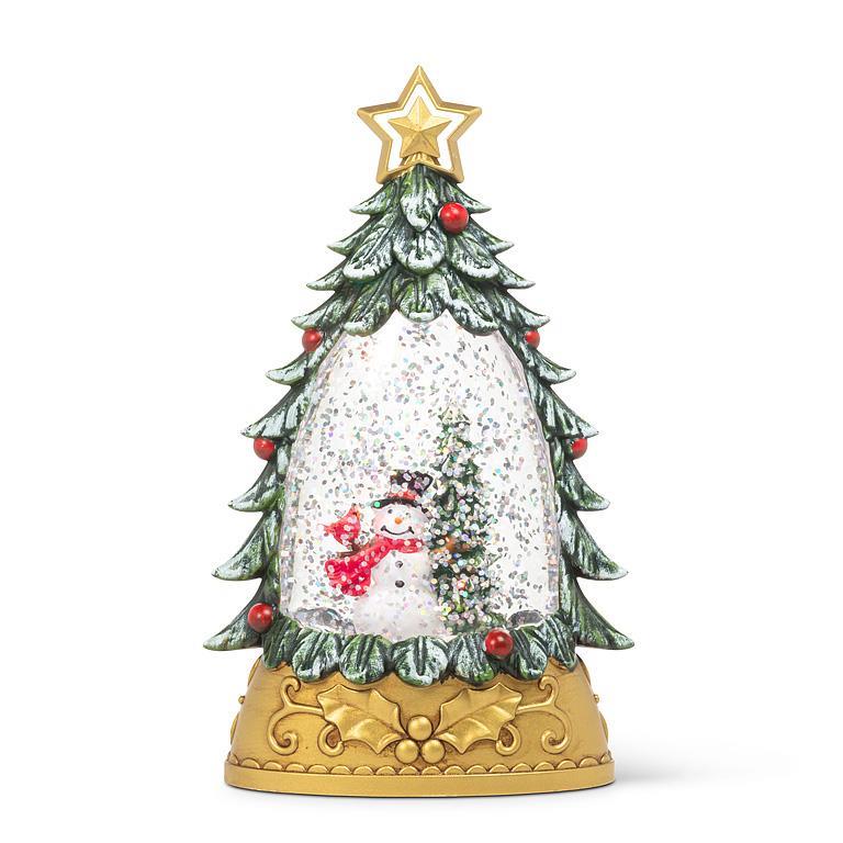 Small Snow Globe-Snowman at the Christmas Tree