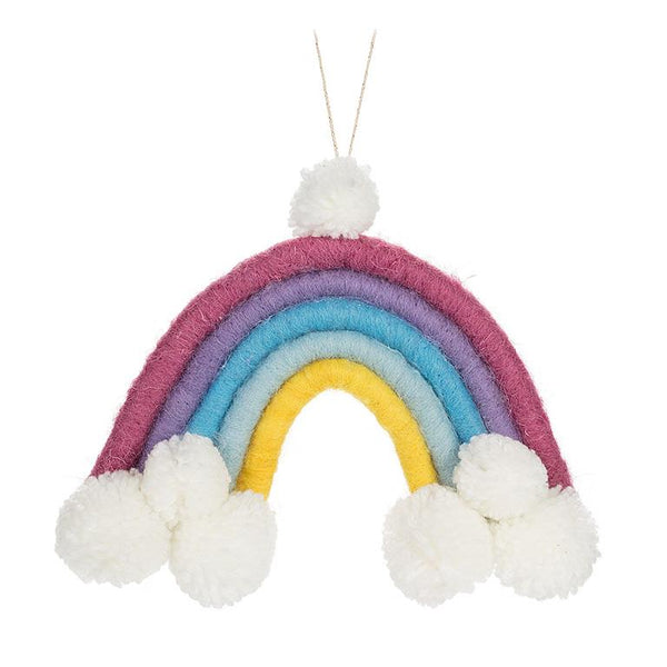 Small Pompom Rainbow Ornament