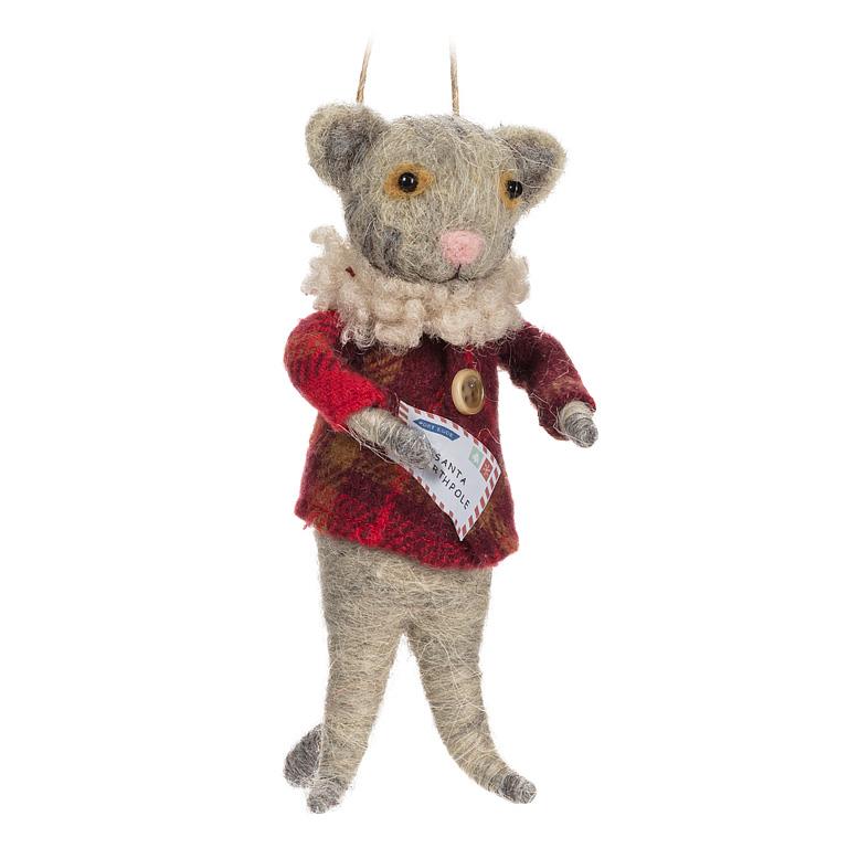 Cat in Winter Coat with Santa Letter