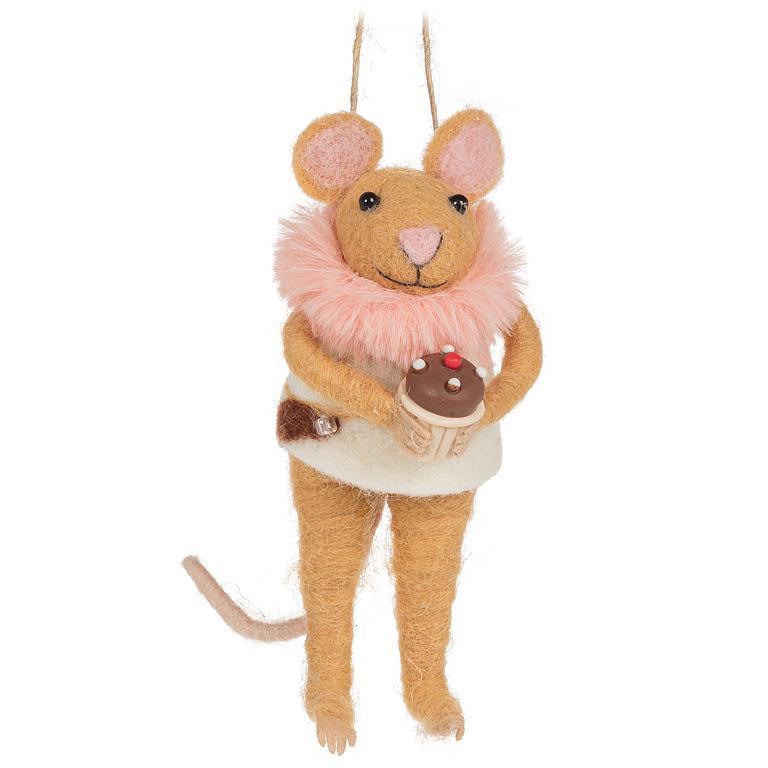Mouse with Cupcake Ornament