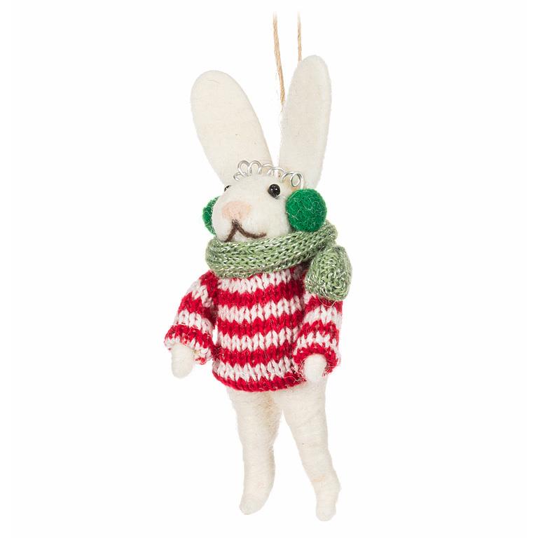 Bunny in a Striped Sweater Ornament