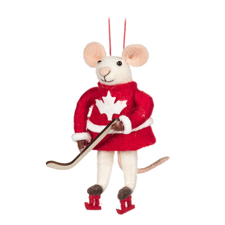 Canada Hockey Mouse Ornament