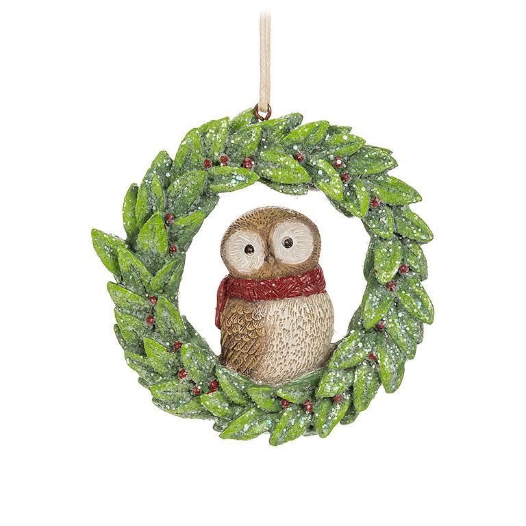 Birds in Wreath Ornament