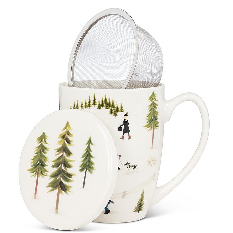 Outdoor Village Covered Mug and Strainer