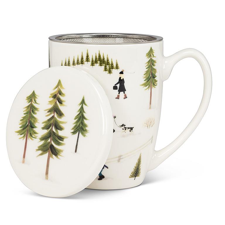 Outdoor Village Covered Mug and Strainer