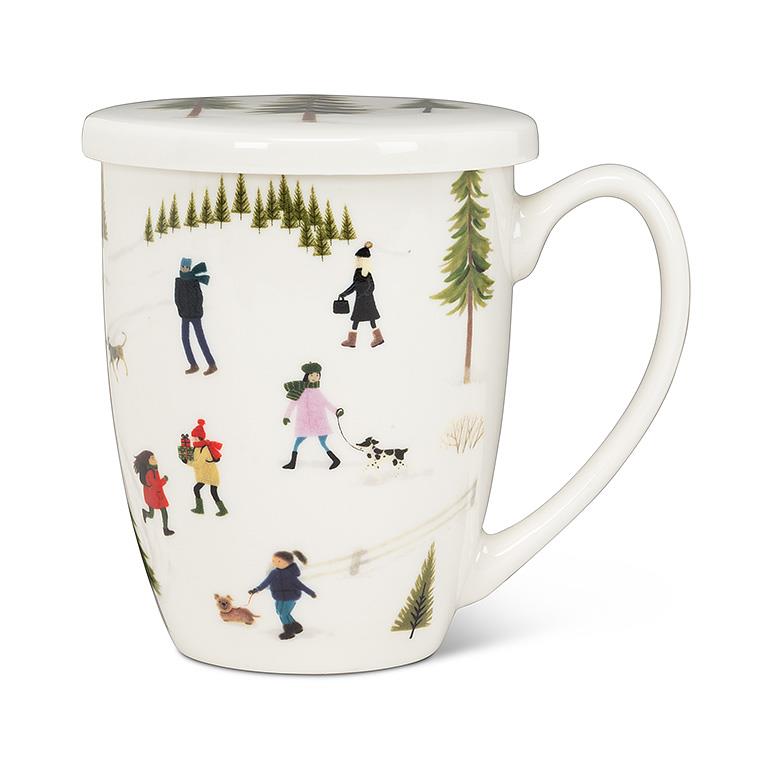 Outdoor Village Covered Mug and Strainer