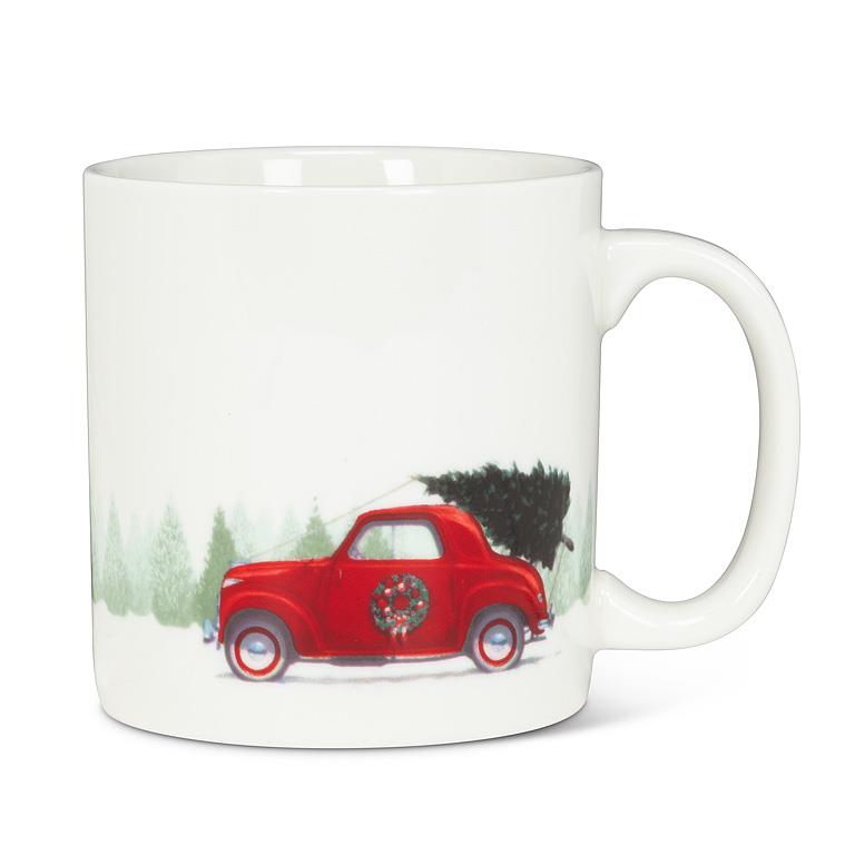 Red Car and Tree Plate Or Mug