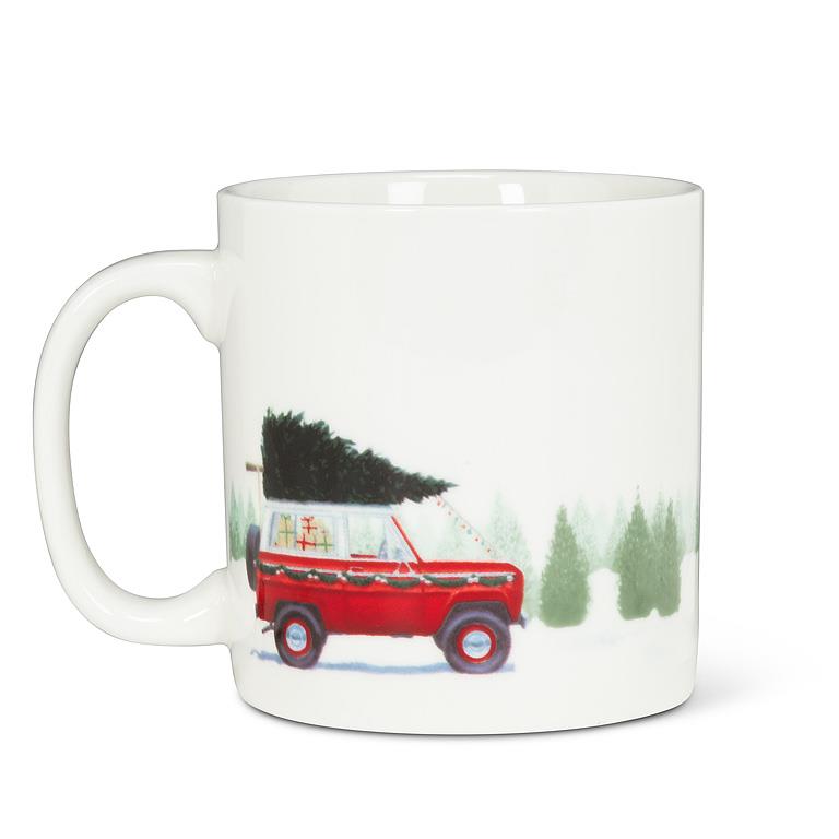 Red Car and Tree Plate Or Mug