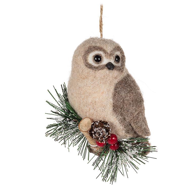 Owl On Branch Ornament