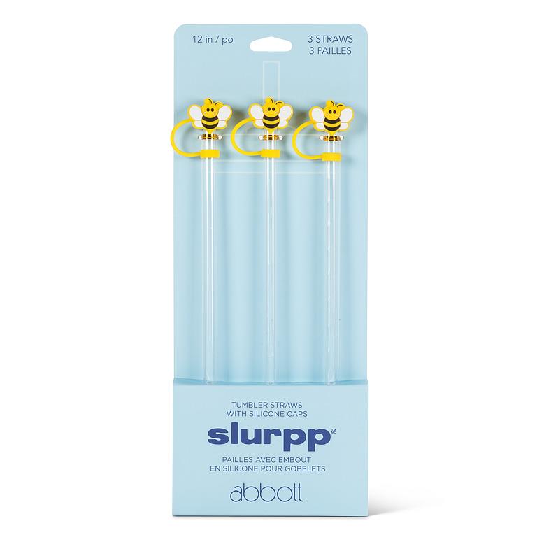 Jumbo Straws with Bumble Bee Caps