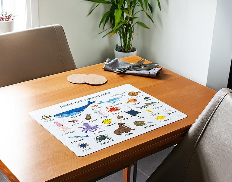 Marine Life Alphabet Placemat