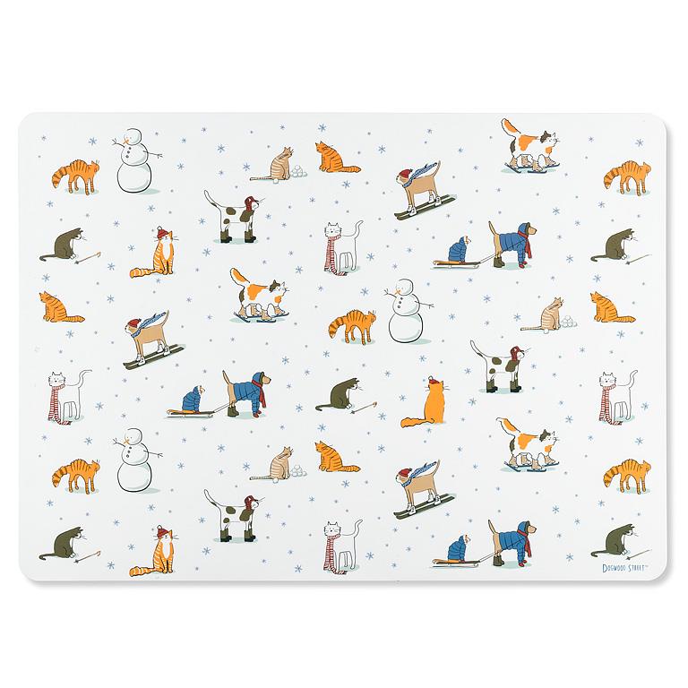 Sporty Winter Dogs or Cats Placemat
