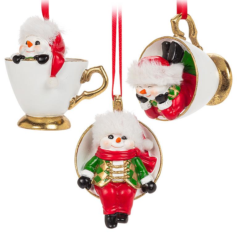 Snowman in Teacup Ornament