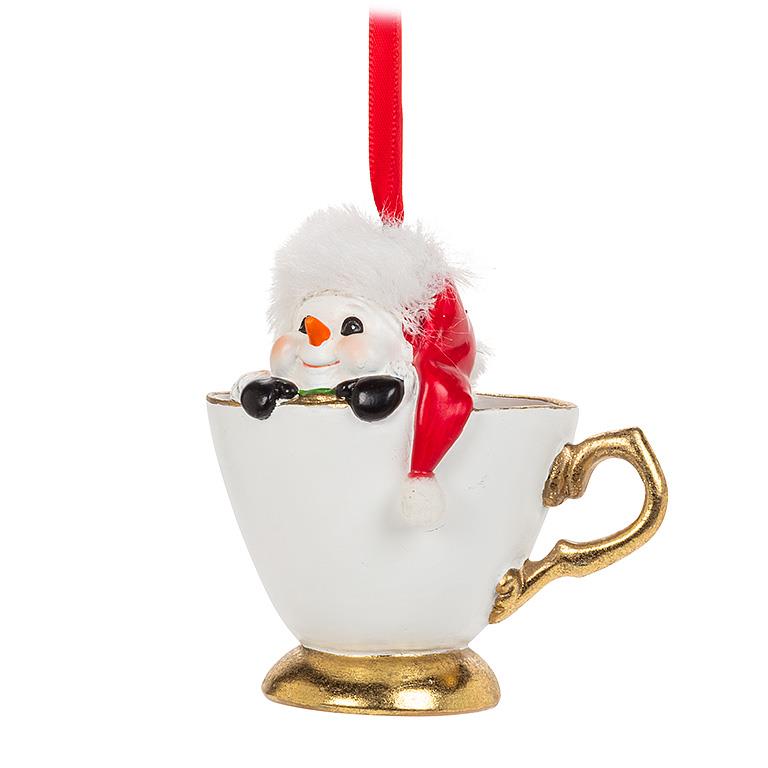 Snowman in Teacup Ornament