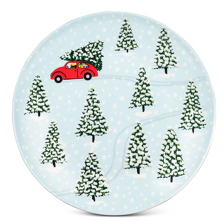 Red Car and Tree Plate