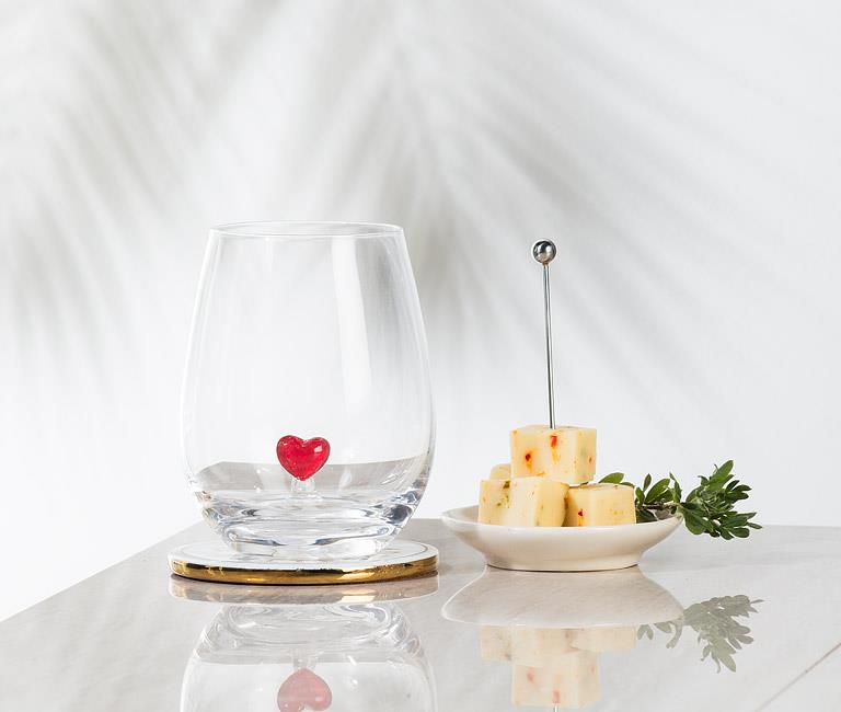 Heart Icon Stemless Wine Glass