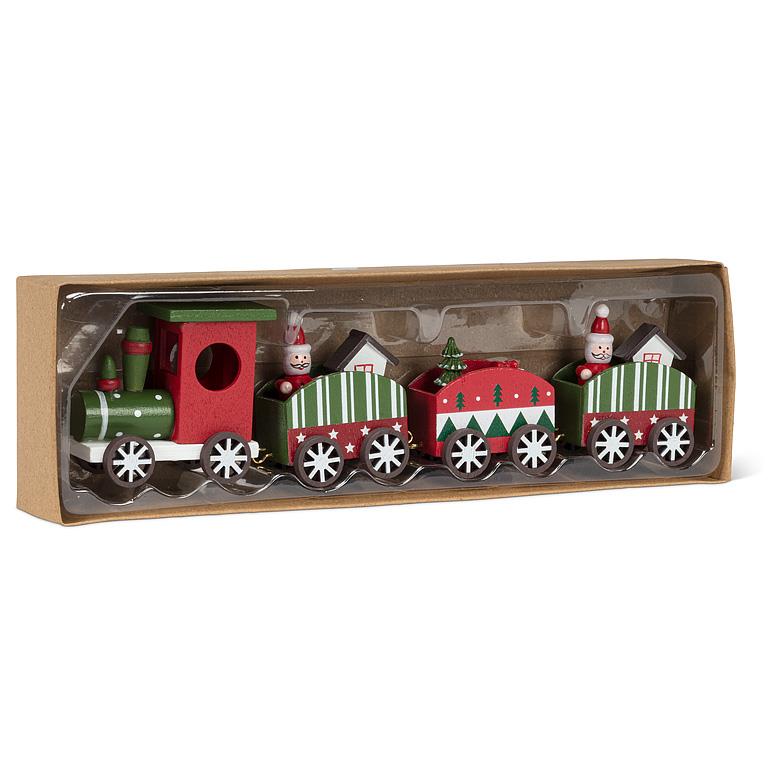 Large Wooden Train Set with Santa
