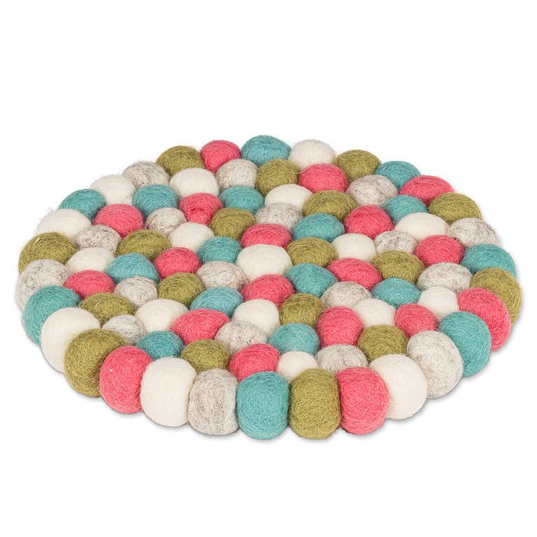 Felt Ball Trivet in Spring Colours