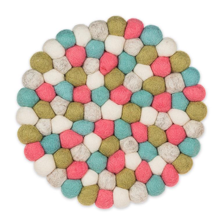 Felt Ball Trivet in Spring Colours