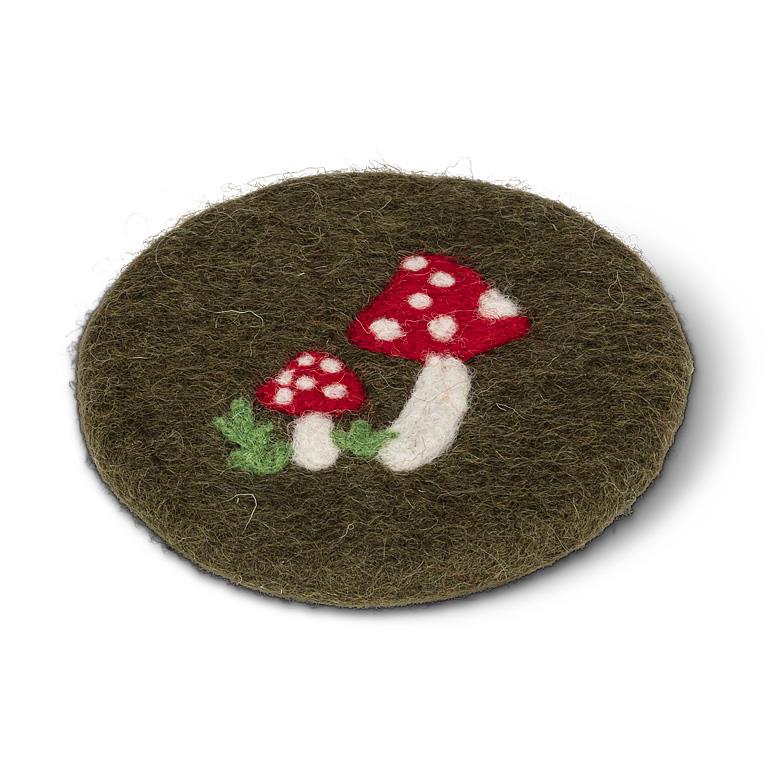 Felted Coasters or Trivet-Mushroom