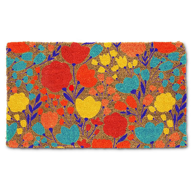 All Over Bright Bloom Coir Doormat