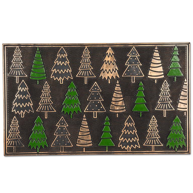 Evergreen Tree Rubber Door Mat