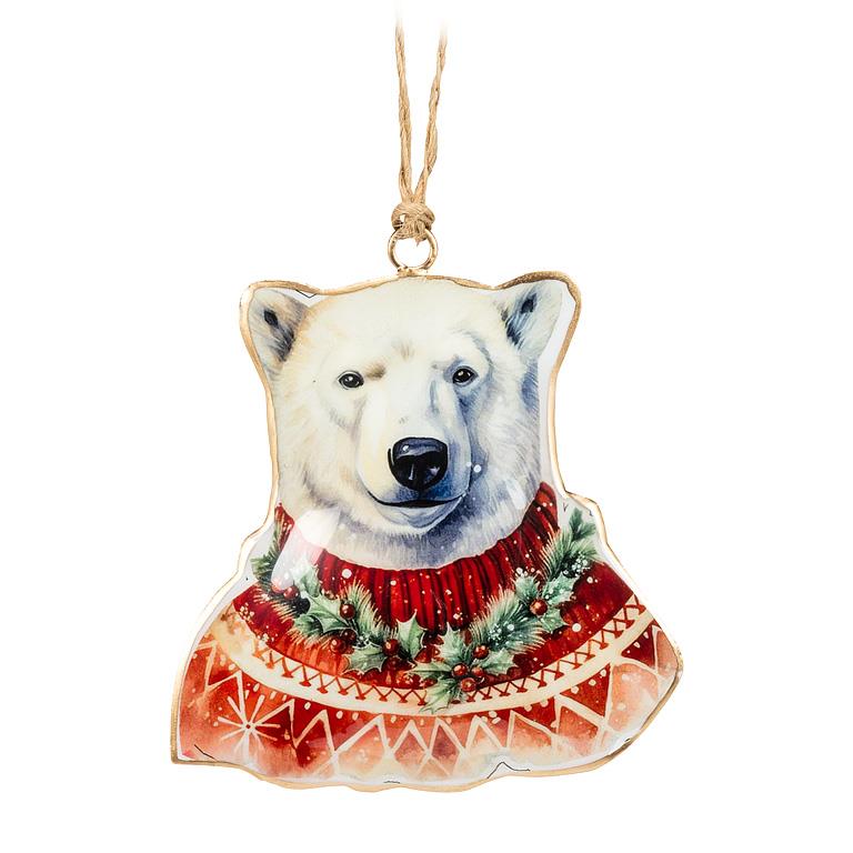 Polar Bear in Nordic Sweater Ornament