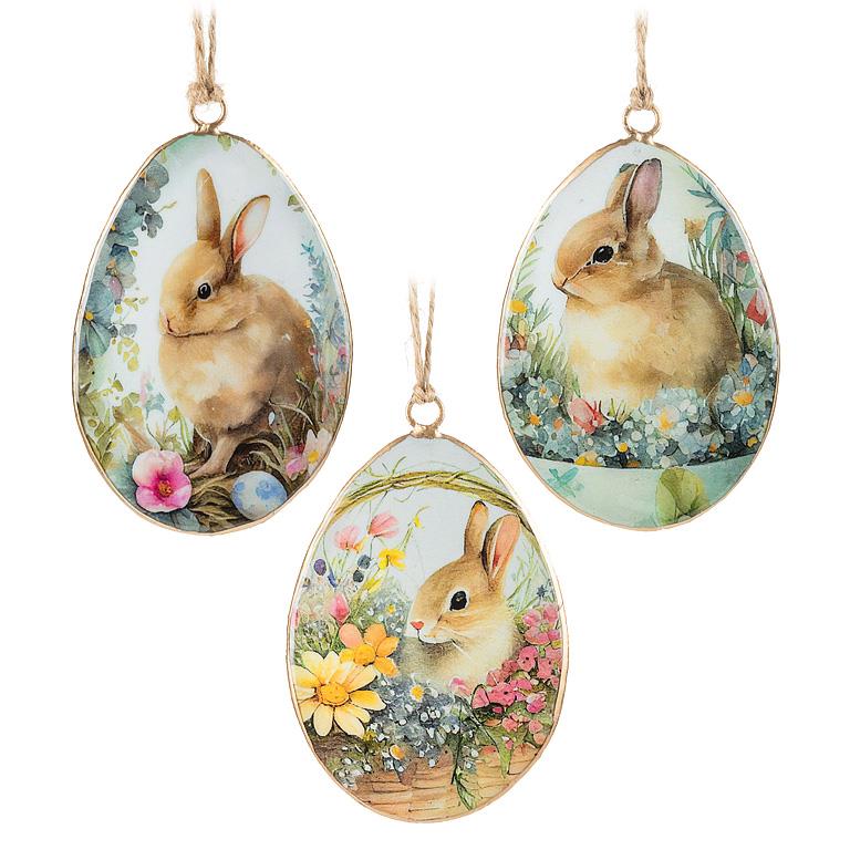 Vintage Bunny Egg Ornament